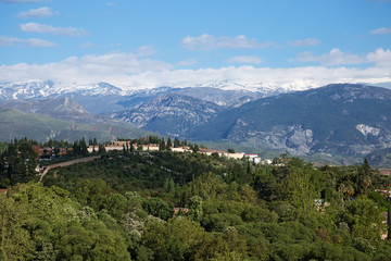 Fototapeta na wymiar View to Granada from Alhambra, Spain