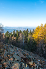 View from the observation tower on the top of Mařský Vrch near Vimperk, Czech Republic
