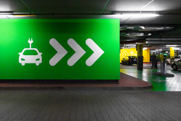 Symbol sign of electric cars charging station. Plug-in charger or socket for PHEV cars or vehicles....