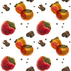 Winter harvest watercolor seamless pattern