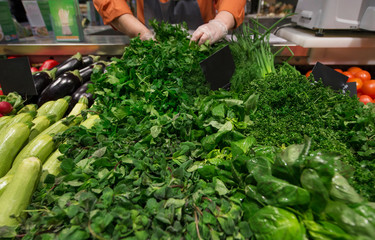 sale of vegetables for salad store