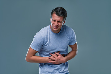 Man on gray background