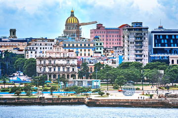 Havana, Cuba downtown skyline with capitol