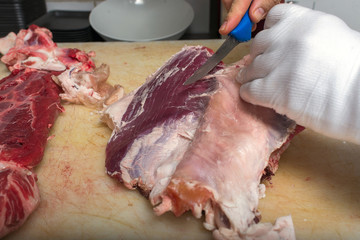 pork cutting in the butcher shop