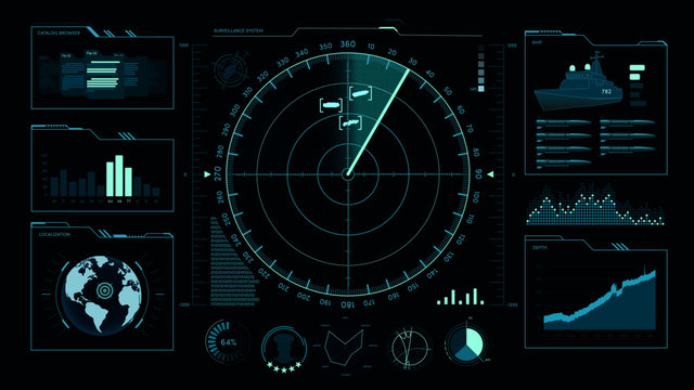 Command center, user interface, game, radar, sonar