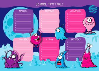 School timetable aliens