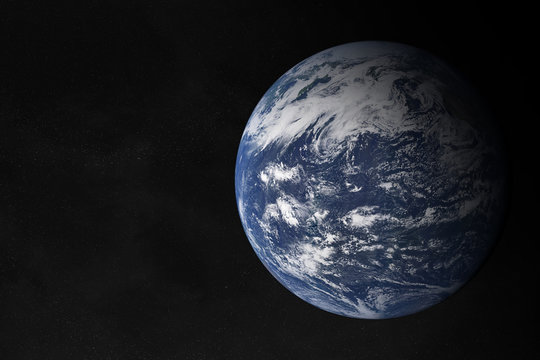 View of blue planet Earth Atlantic Ocean in space with her atmosphere 3D rendering elements of this image furnished by NASA