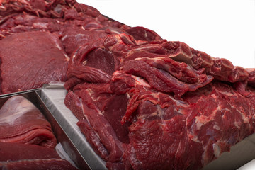 beef and pork, raw cold meat