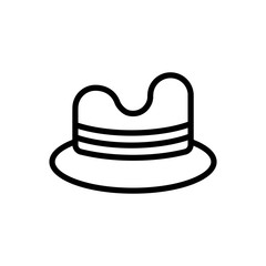 classic hat outline icon. vector illustration. Isolated on white background.