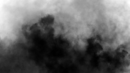 Black smoke . Mistery fog on isolated white background. Texture overlays. Design element.