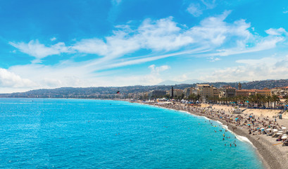 Panoramic view of beach in Nice