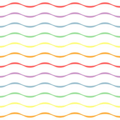 Rainbow wavy stripe repeat pattern