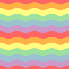 Rainbow wavy stripe seamless pattern