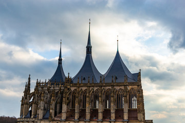 Fototapeta premium Kutna Hora with Saint Barbara's Church that is a UNESCO world heritage site, Czech Republic.