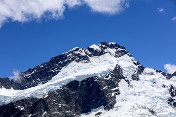 Gletscher und Schnee im Mount Cook Nationalpark in Neuseeland