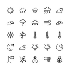 Weather outline icon. vector illustration. Isolated on white background.