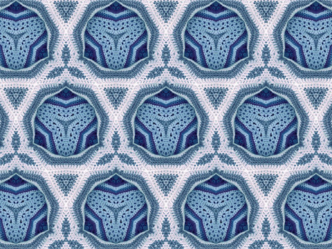 crochet kaleidoscope blue camera lens effect