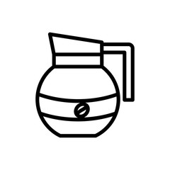 round teapot outline icon. vector illustration. Isolated on white background.