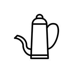teapot outline icon. vector illustration. Isolated on white background.