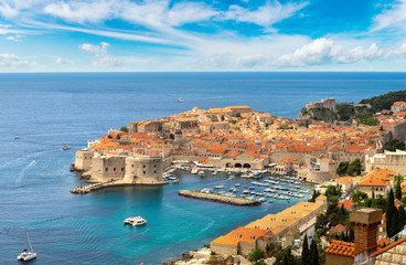 Naklejka na ściany i meble Aerial view of old city Dubrovnik