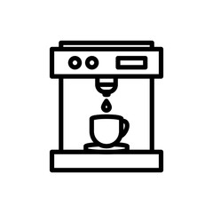 coffee machine outline icon. vector illustration. Isolated on white background.