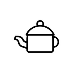kettle outline icon. vector illustration. Isolated on white background.