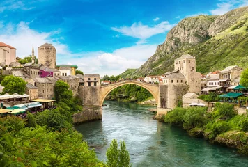 Papier Peint photo autocollant Stari Most The Old Bridge in Mostar