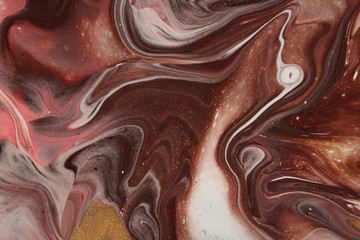 chocolate brown and white curve and swirl together in this meandering abstract background.