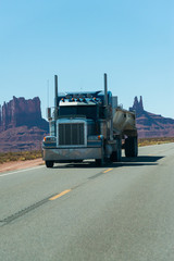 A truck crossing through Navajo Land, Utah