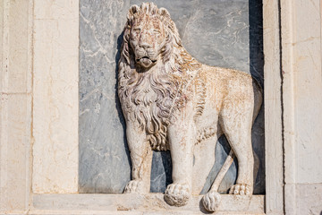 Lion of Venice, located in Cannaregio Sestiere in Venice, Italy
