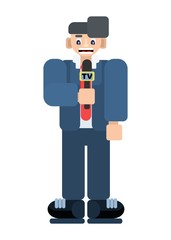Full length television correspondent. Flat style
