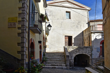 Fototapeta na wymiar A street of Sant'Agapito, village of Molise region, Italy.