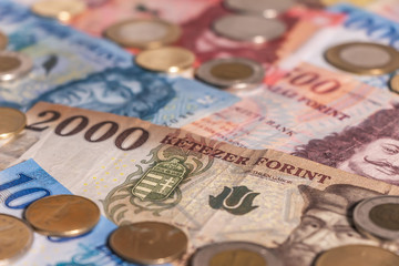 Hungarian forint. HUF banknotes and coins