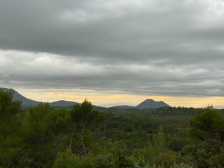 sunset in the mountains