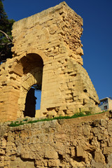 historic Norman arch, the so-called "arco normanno" in Mazara del Vallo, Sicily, a stone remnant of an old building