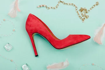 Deurstickers Red shoes.  © Erika
