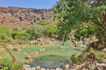 Wadi Dharbat lower Canyon River view