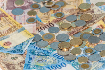 Hungarian forint. HUF banknotes and coins