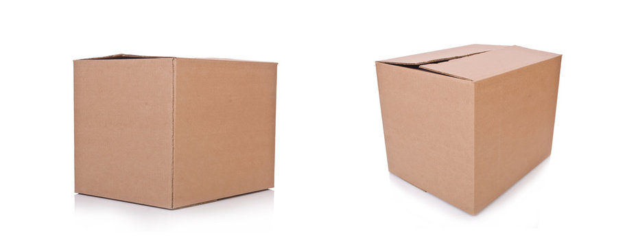 Carton boxes isolated on the white background