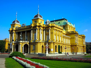 The national theatre in zagreb croatia on a sunny day