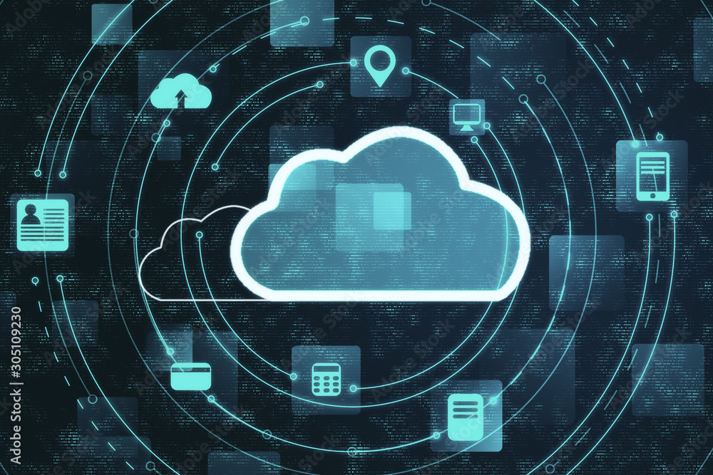 Poster cloud computing and communication concept