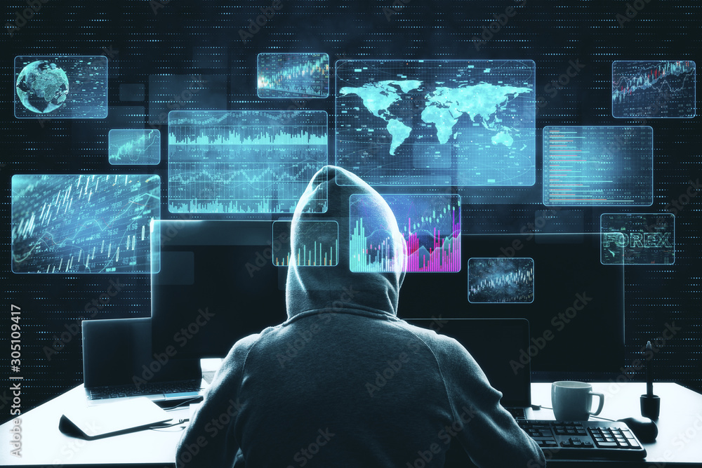 Poster Hacker using computer