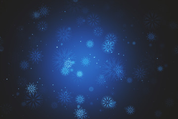 Fototapeta na wymiar Falling blurry snowflakes