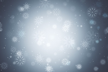 Fototapeta na wymiar Falling blurry snowflake