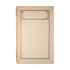 Old book cover isolated on white background