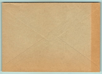 The image of an old yellowed envelope as the background. Back