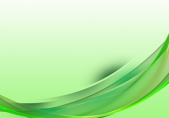Abstract bright background waves. White and green abstract background for business card or wallpaper