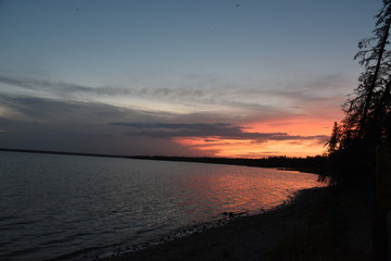Setting sun at Clear Lake Manitoba
