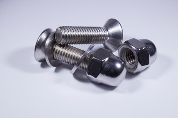 Countersunk bolts on a white background.