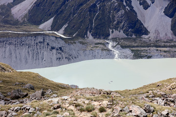 Gletschersee im Mount Cook Nationalpark in Neuseeland